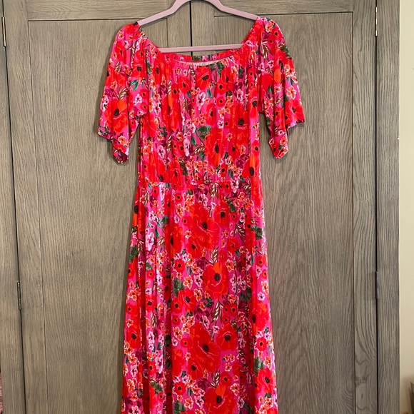 NWT ♥️🌺Luscana 🌺♥️ Carmen Style Print Maxi Dress - Picture 4 of 7